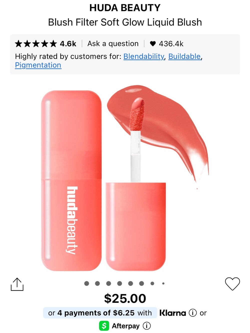 HUDA BEAUTY Liquid Blush — sunset lychee